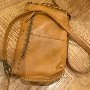 Lucky Brand Tan Leather Crossbody Bag Boho Leather Purse